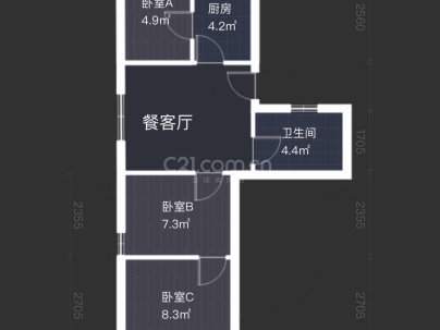 上陡门9组团 2室 1厅 58.8平米