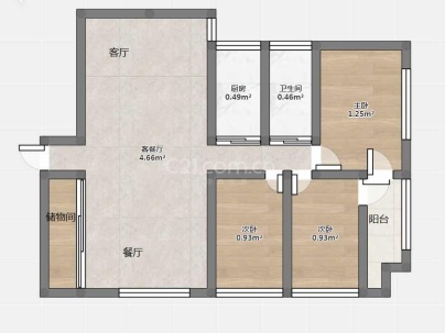飞霞大厦（公寓） 3室 2厅 118平米