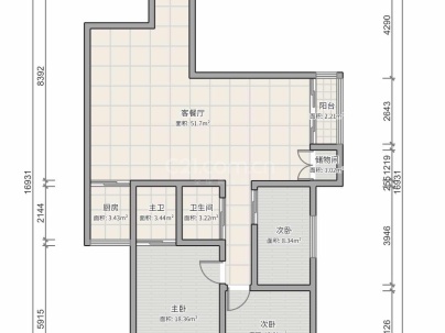 文华大厦 3室 2厅 127平米