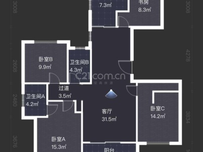 奥体城畅园 3室 2厅 128平米