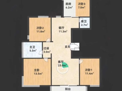 国宾一号南区（南滨锦园） 4室 2厅 132平米