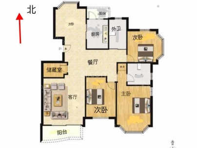 绿洲花园 4室 2厅 153.69平米