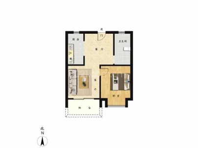 和润佳园 1室 2厅 60.49平米