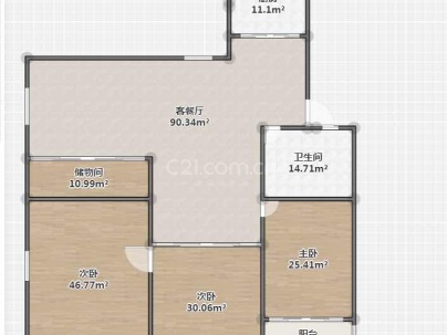 金石园 3室 2厅 107平米