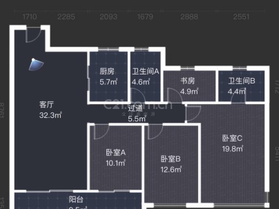 龙湖坤和天境 4室 2厅 139平米