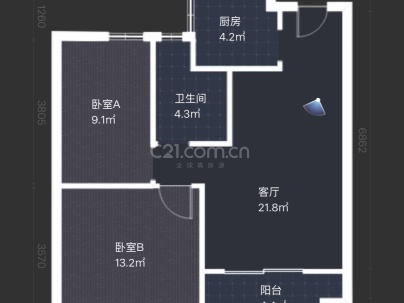 金韵华庭（南塘C-30地块安置房） 2室 1厅 80.5平米