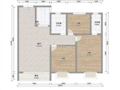 瓯鹿幸福里 3室 1厅 114平米