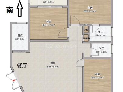 凯润花园二区 3室 2厅 133平米