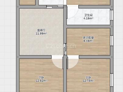 电化小区 2室 1厅 80平米