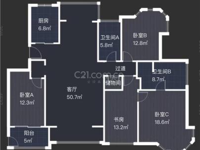 华鸿中央城 4室 2厅 179.65平米