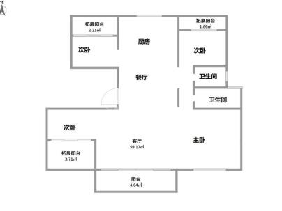 江峰阁（金地瓯江峯汇） 3室 2厅 124.22平米