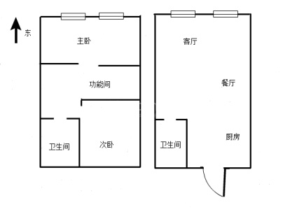 港龙·柏悦公馆 2室 2厅 54平米