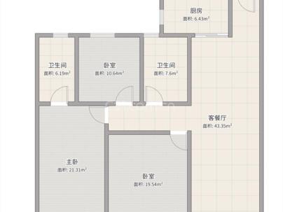 森海名邸（中铁建未来视界） 4室 2厅 109平米