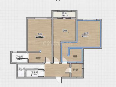 横港头锦园二组团 3室 2厅 90平米