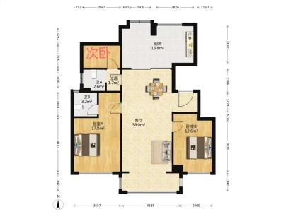 奥体华府 3室 2厅 118.16平米