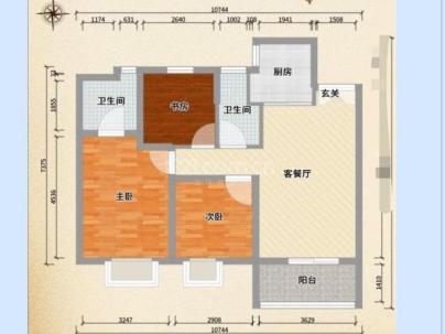 奥体华府 3室 2厅 89平米