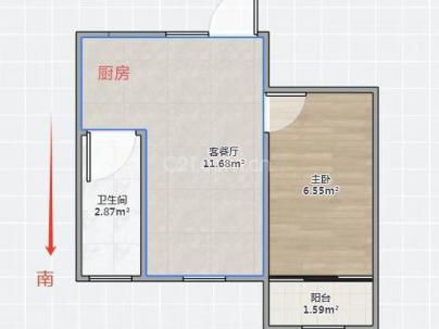 桥儿头金桂 1室 1厅 46平米