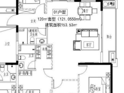 富悦江庭(上江村黄屿单元C-16地块) 4室 2厅 153平米