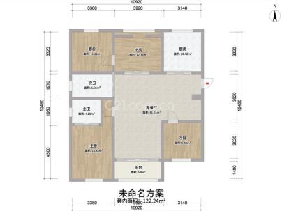 黄龙康城四组团 4室 2厅 140平米