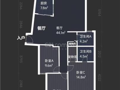 人才大厦 3室 2厅 144.16平米