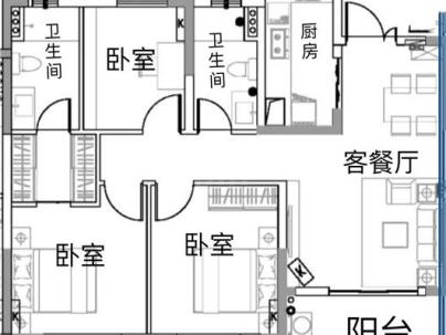 望馨园 3室 2厅 103.79平米