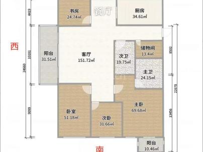 永楠公寓 3室 2厅 177平米