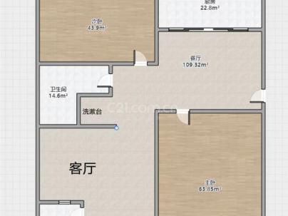 安澜小区 2室 1厅 87.46平米