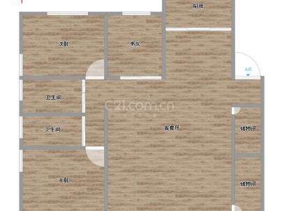 南亚都市花园C区 3室 2厅 156平米