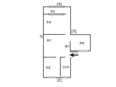 新桥6组团（金蟾六组团） 2室 1厅 59平米