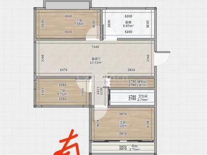 百榕大厦 3室 1厅 126平米