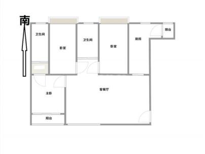双桂小区 2室 2厅 128平米