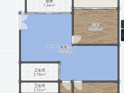 桦组团(永强) 3室 2厅 101平米
