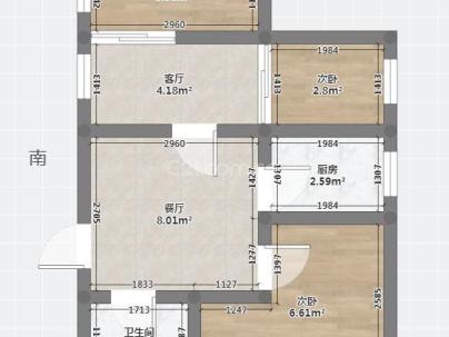 上陡门10组团 2室 1厅 58.21平米