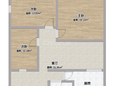 吕浦花苑 3室 1厅 97.2平米
