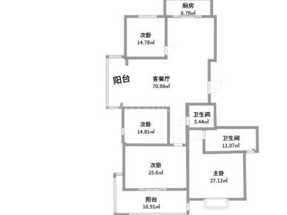 益品居 3室 2厅 135平米