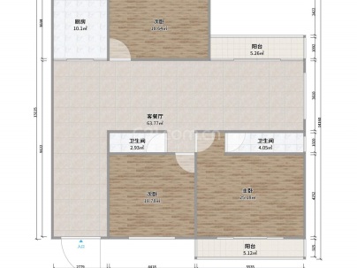 金池家园 3室 2厅 142平米