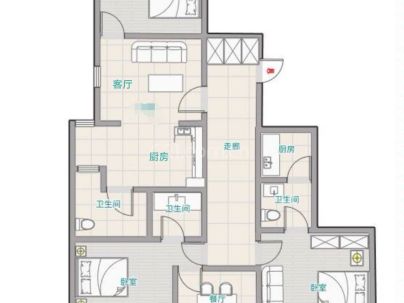 鸿悦园 3室 2厅 130平米