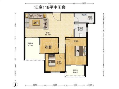 江岸锦苑 3室 2厅 118平米