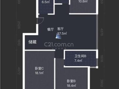 麓雅苑 3室 2厅 124平米