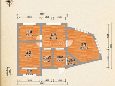 状元新村二组团 2室 1厅 83.68平米