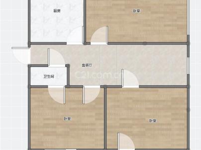 横河南新村 3室 2厅 75.5平米