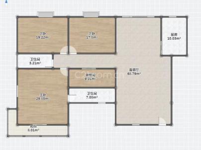 新田园一组团 3室 2厅 120.68平米