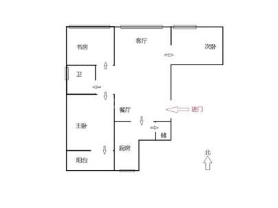 百里大厦 3室 1厅 113平米