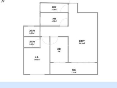 兴秀嘉园 2室 2厅 100平米