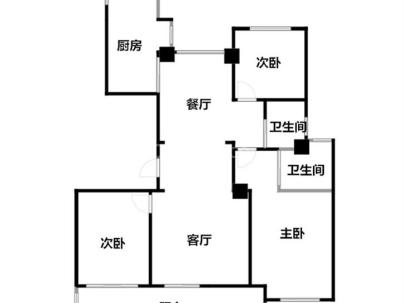 华鸿中央公园 3室 1厅 121.46平米