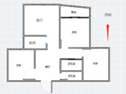 八仙楼小区 3室 2厅 115平米