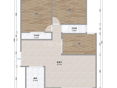 凯裕花园 3室 1厅 120.49平米