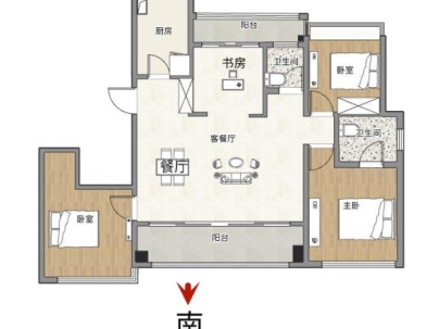 时代滨江上品揽悦园 4室 2厅 139平米