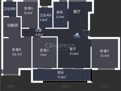 麓雅苑 4室 2厅 155平米