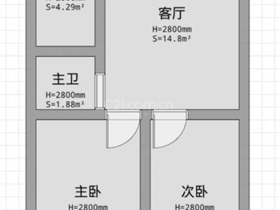 永川锦园 2室 1厅 80.6平米